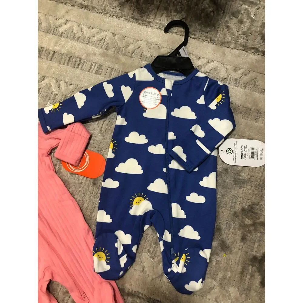 New With Tags Newborn Baby Zip up One Piece Bundle